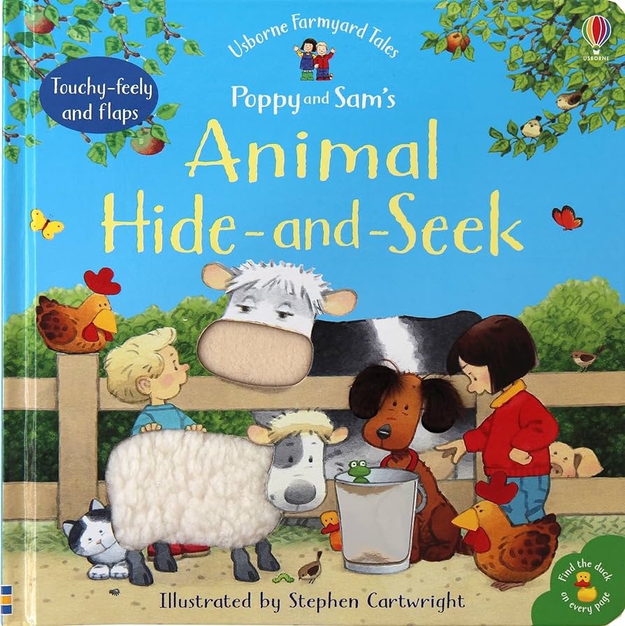 Cover page of Usborne Touchy Feely Farmyard Tales Animal Hide and Seek