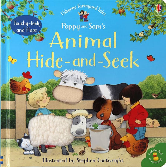 Cover page of Usborne Touchy Feely Farmyard Tales Animal Hide and Seek